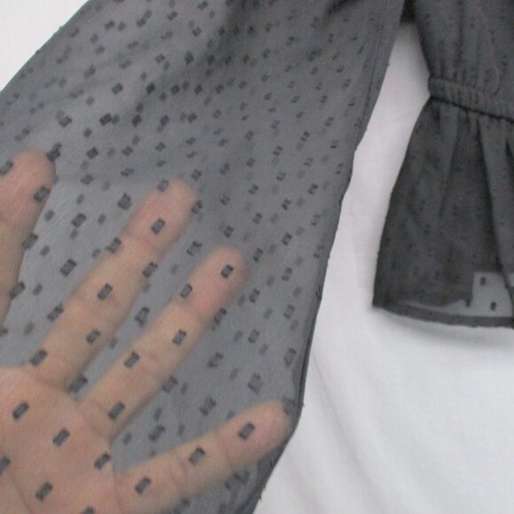 NWT BooHoo Sheer Crop Wrap Top Black Women Size | 6 - Picture 6 of 13